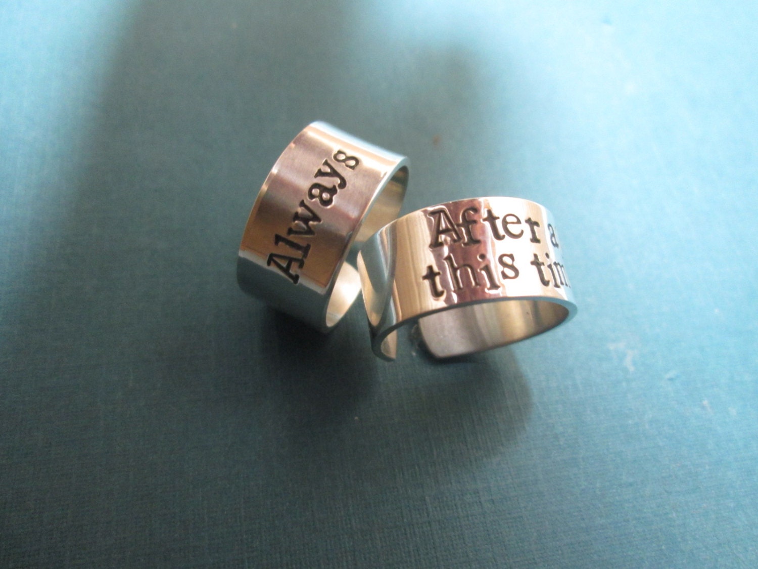 After All This Time"  " Always" 2 rings Solid Sterling Silver Harry Potter inspired