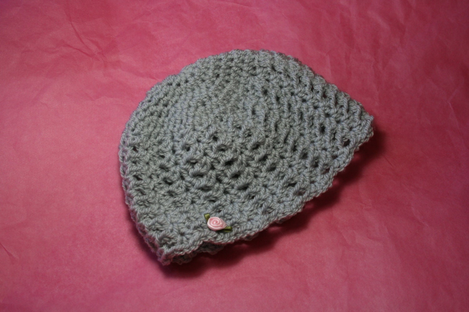 Hats Baby crochet beanie hat and slippers handmade in silver grey soft easy care acrylic. Newborn baby to 6 months approximately.