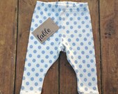 Organic Cotton Footless Leggings - Sky Dot on Cream
