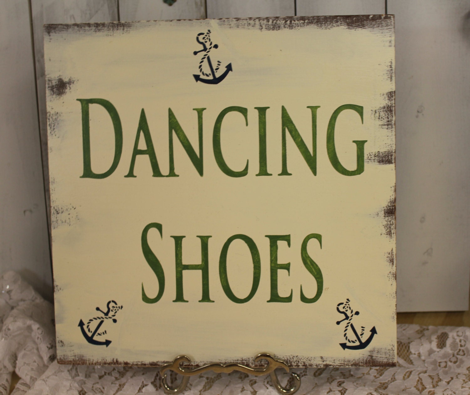 DANCING SHOES Sign/Wedding/Reception/Photo Prop/U Choose Colors/Great Shower Gift/anchor/Nautical