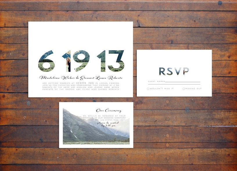 Modern / Minimal Photo Style Wedding Invitation