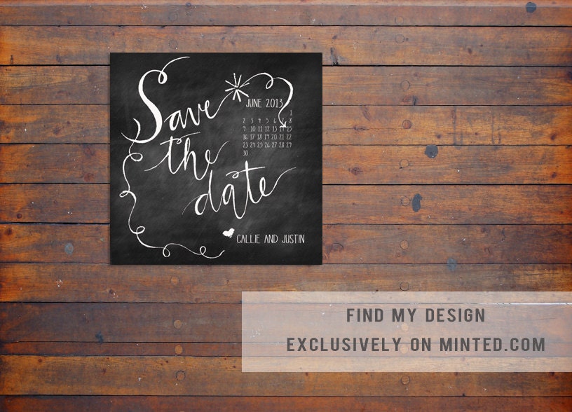 Chalkboard Style Save the Date
