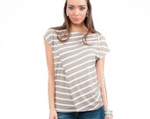 Summer Shirt, Oversized Shirt, Dusty trail and white Stripped Shirt. Colors: Black, Blue, Beige, Dark Gray