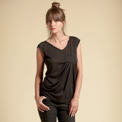 Women Shirt, Summer Shirt, Black Top, Short Sleeve Black Top Colors: Black, Gray, Bordo, light Brown, Sunglasses