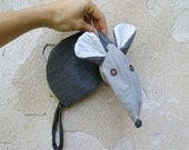 Rat pencil case from upcycled fabrics - Rat pouch - made to order