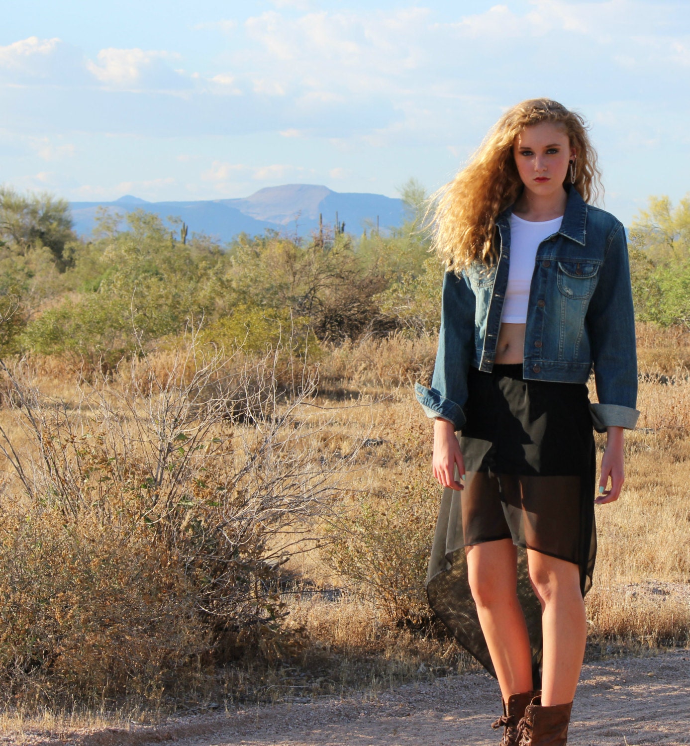 Black High Low Skirt