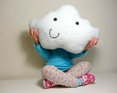 FLUFFY CLOUD PILLOW Cushion White Colour Faux Sheepskin Fleece Lovely soft and fluffy - Baby Nursery Kids Bedroom Home Decoration