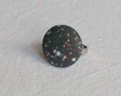 Galaxy / Galactic Print Fabric Covered Button Ring