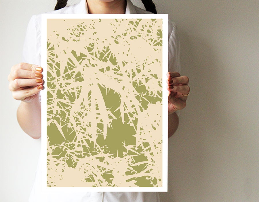A3 print - Jungle collection - Large print - Pastel - Abstract art - Wall decor - Neutral colors