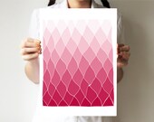 Purple - Geometric print 11"x14" - Hands drawing base - Abstract art - Raspberry - Rhombus - Ombre art