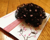 Black and Pink Polkadot Chiffon Headband, Newborn Headbands, Baby Flower Headbands, Baby Girl Headbands, Photography Prop