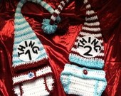 Baby Dr. Seuss Thing 1-2 Crochet Hat and Diaper Cover Set Photography Prop