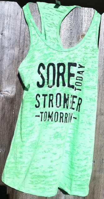 Racerback Burnout Tank. Neon Green. MEDIUM
