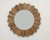 Sunburst mirror 27"x27"x1-1/4" reclaimed wood