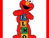 ELMO SESAME STREET Frosting Icing Sheet edible cake toppper birthday party image personalization 1/4 Sheet gift big bird confetti