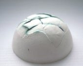Decorative stoneware English fine bone china small bowl with green and purple hue.