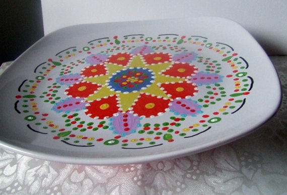 Moroccan Design Hand Painted Cake Stand or Cup Cake Stand Ceramic Home Decor Serving Plate On Pedestal