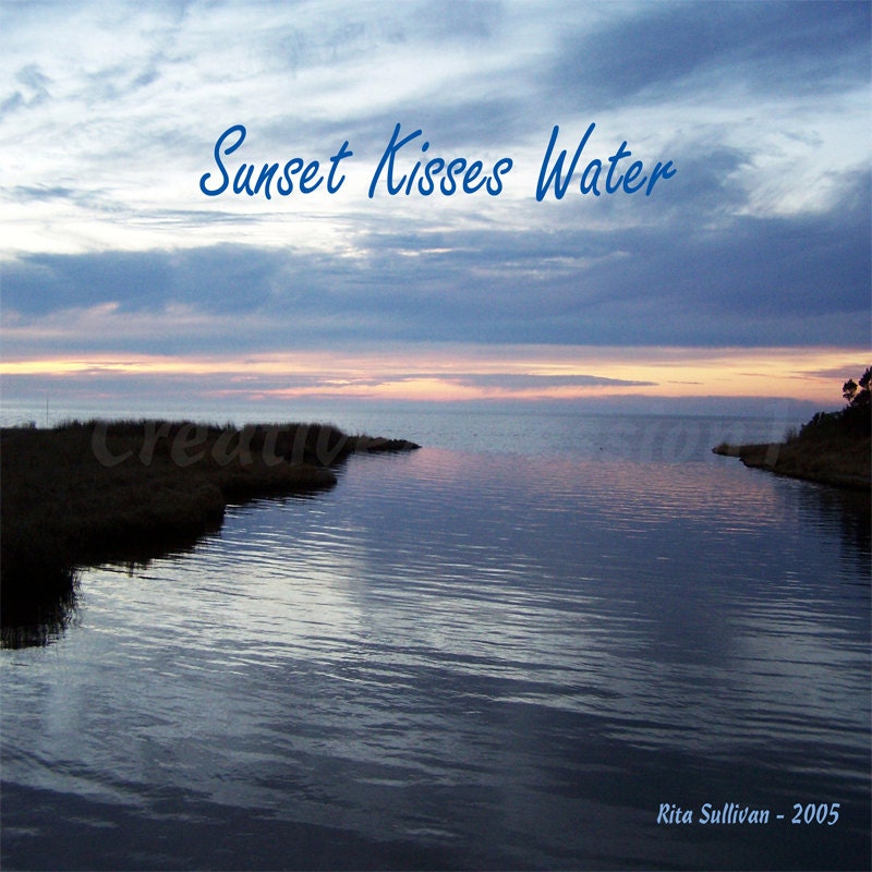 SUNSET - Kisees Water - Blank Inside Greeting Card - Photo Print