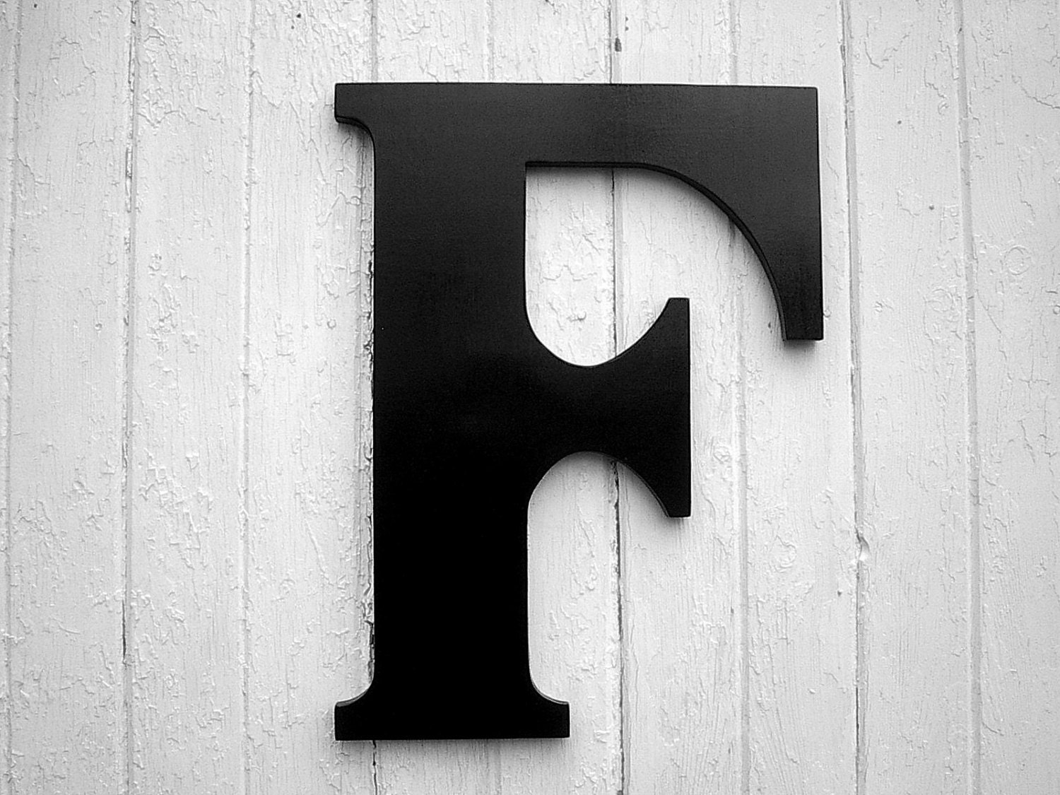 Wooden Wedding Guestbook Letter 24" F Black modern Monogram Rustic Kids Wall decor Personalized Nursery Letters