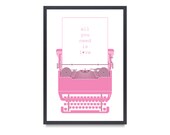 Valentine Typewriter Inspired All You Need Is Love Beatles Quote Type Vintage Typewriter 13x19