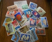 25 Assorted Colorful Canceled Stamps - non USA - 70's and earlier - Lot 113 - DJGStuff