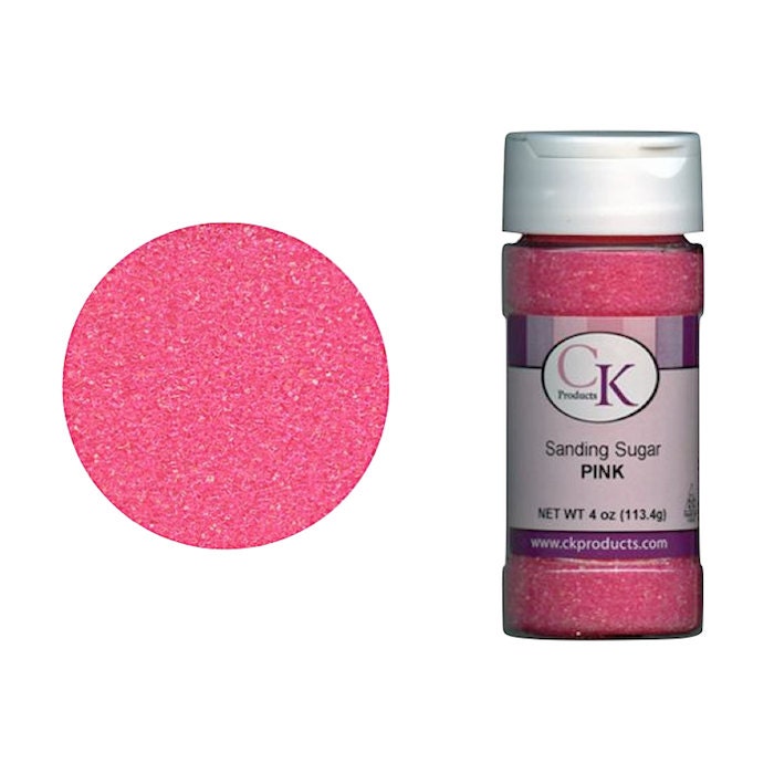 Pink Sanding Sugar - 4 oz. Container with Safety Seal - Edible Cake Decoration - Baking Candy Making Supplies Il_170x135