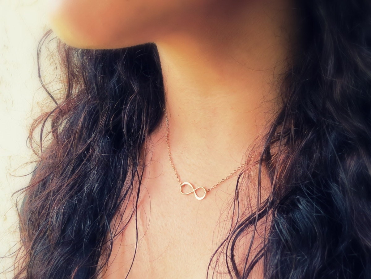 Infinity Necklace, Gold figure 8 eternity necklace, Gold Infinity Necklace, Infiniti Symbol, Gold Necklace, Infinity charm, Double Infinity