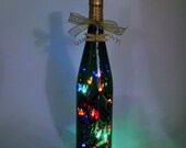 Wine bottle light dragonfly gold multicolored lights