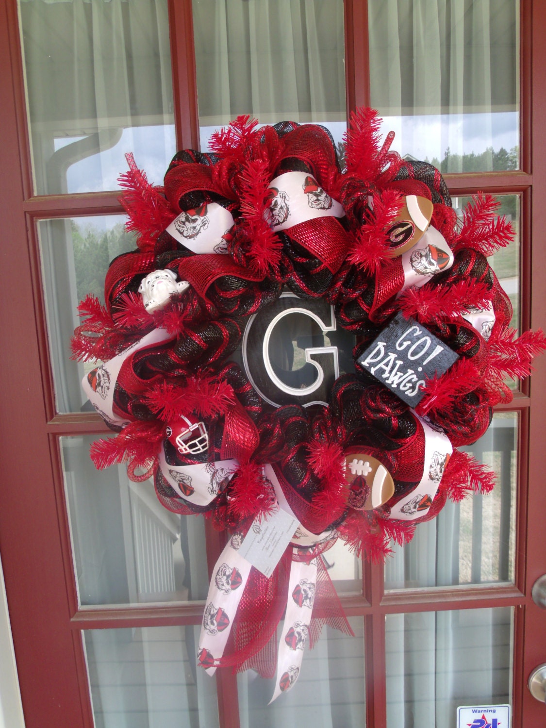 University of Georgia -UGA Deco Mesh Door Wreath - Georgia Bulldog Wreath - Go Dawgs