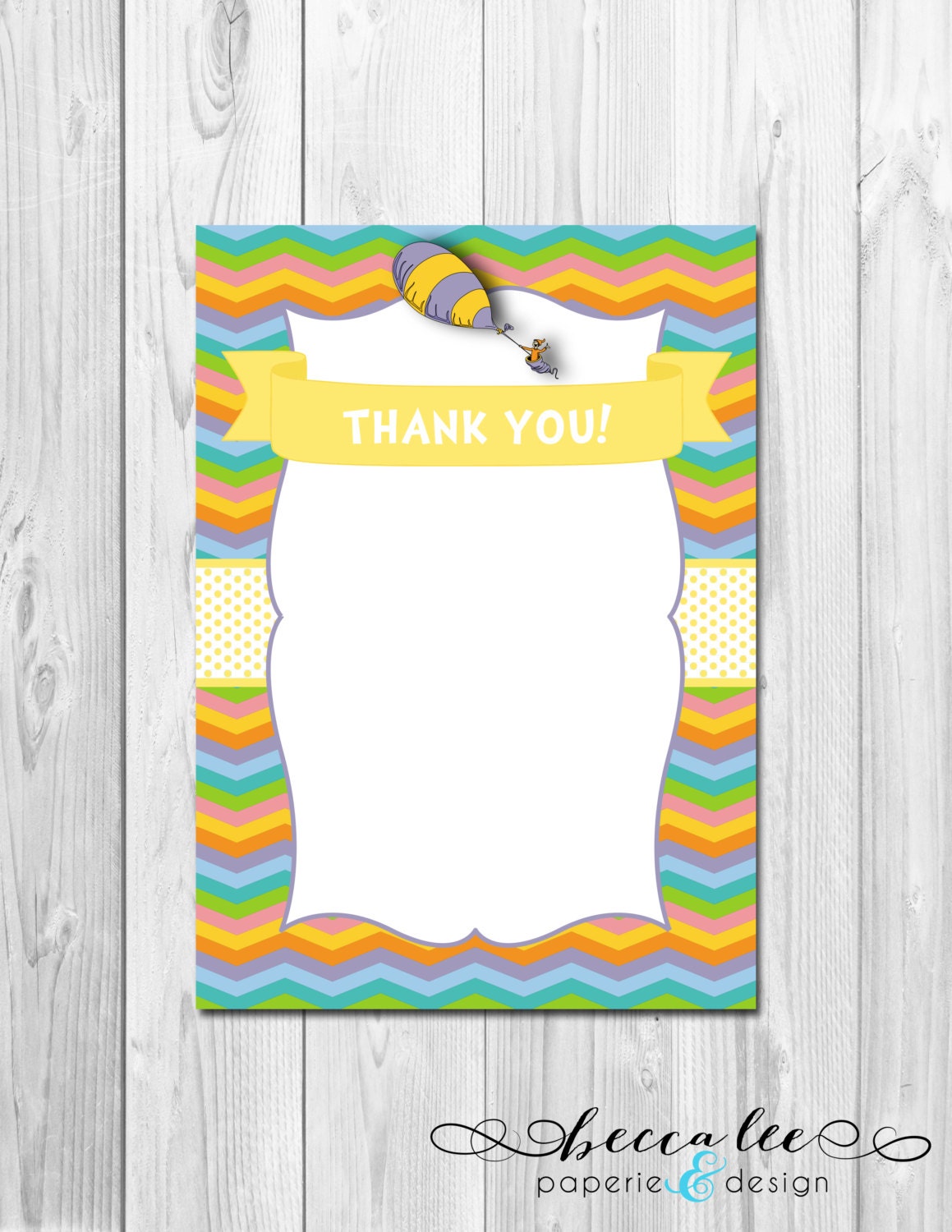 Thank You Note - The Places You'll Go Chevron Stripe - DIY - Printable Il_170x135