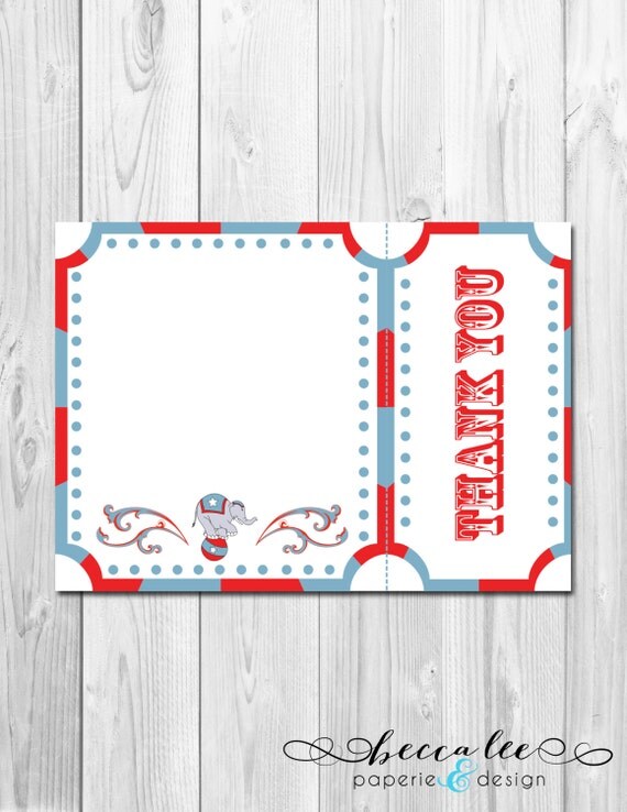 Circus Thank You Note - DIY - Printable Il_570xn
