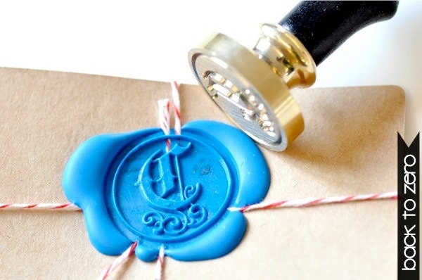 Custom Gothic Initial Gold Plated Wax Seal Stamp x 1
