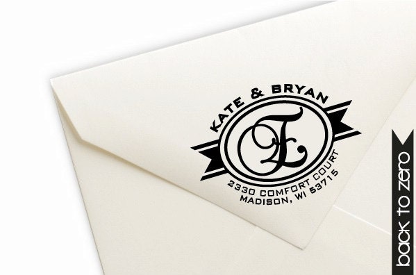 Custom Pre-Inked Return Address Stamp - Initial Ribbon x 1