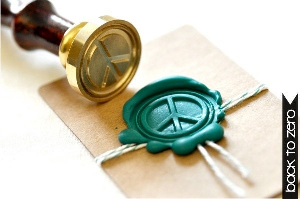 Peace Gold Plated Wax Seal Stamp x 1