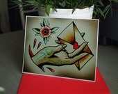Tattoo Style Blank Greeting Card - Dear John