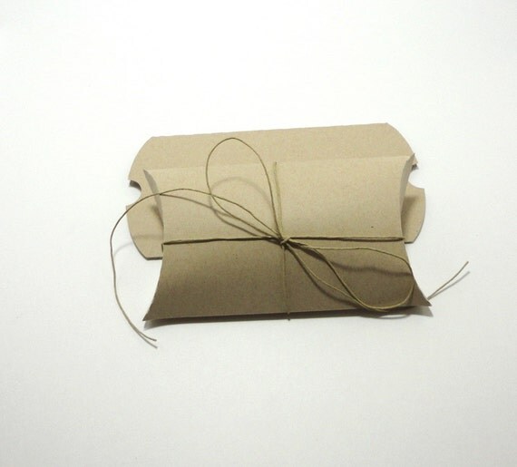 10 Medium Recycled Pillow Box - Kraft Il_570xn