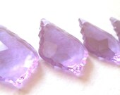 5 Chandelier Crystals Lavender Lilac Purple French Crystals Shabby Cottage Chic Prisms Baroque