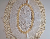 Crochet Yellow and White Oval