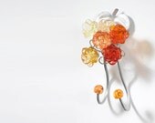 Decorative towel rack with orange flowers, free shipping