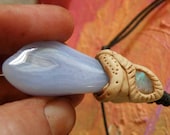 Opal Agate Pendant Crystal Tribal Mens Jewelry Healing Spiritual Necklace Magic Hippie Gypsy Traveler