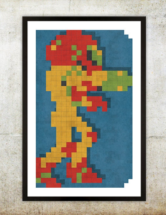Retro NES Metroid inspired print 11X17"