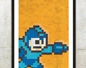 Retro NES Mega Man inspired print 11X17"