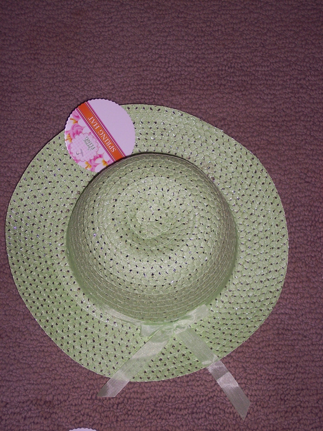Spring Craft hat,woven paper, sun hat,kids craft hat for Easter bonnet,tea parties,wreath embellishment,dolls,wall hanging craft
