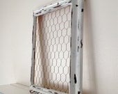 Shabby Chic Chicken Wire Frame, Hair Bow Holder, Hair Clip Organizer, Memo Board, Photo Frame, Wedding Frame