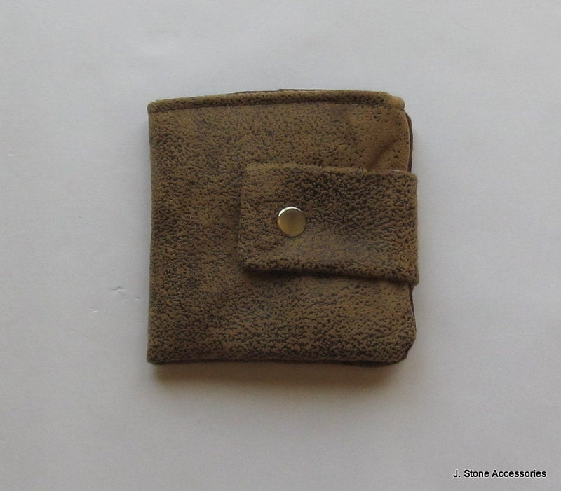 Women's Wallet, Billfold Wallet, Women's Tan Faux Suede Wallet.
