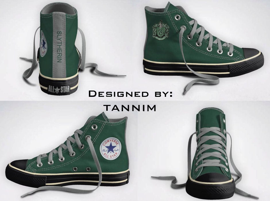 Custom Harry Potter: House Slytherin Converse Chucks