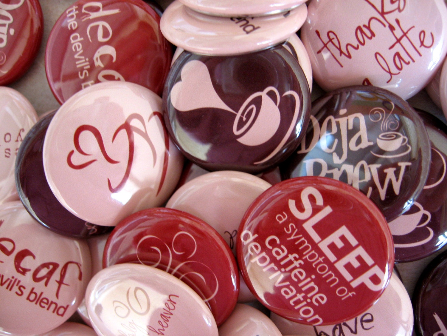 20 Humorous Coffee Buttons - Coffee Talk - 20 One Inch Assorted Pinback Buttons