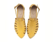 NEW ARRIVALS, Alice, Yellow shoes, Flats, Leather Sandals - TamarShalem