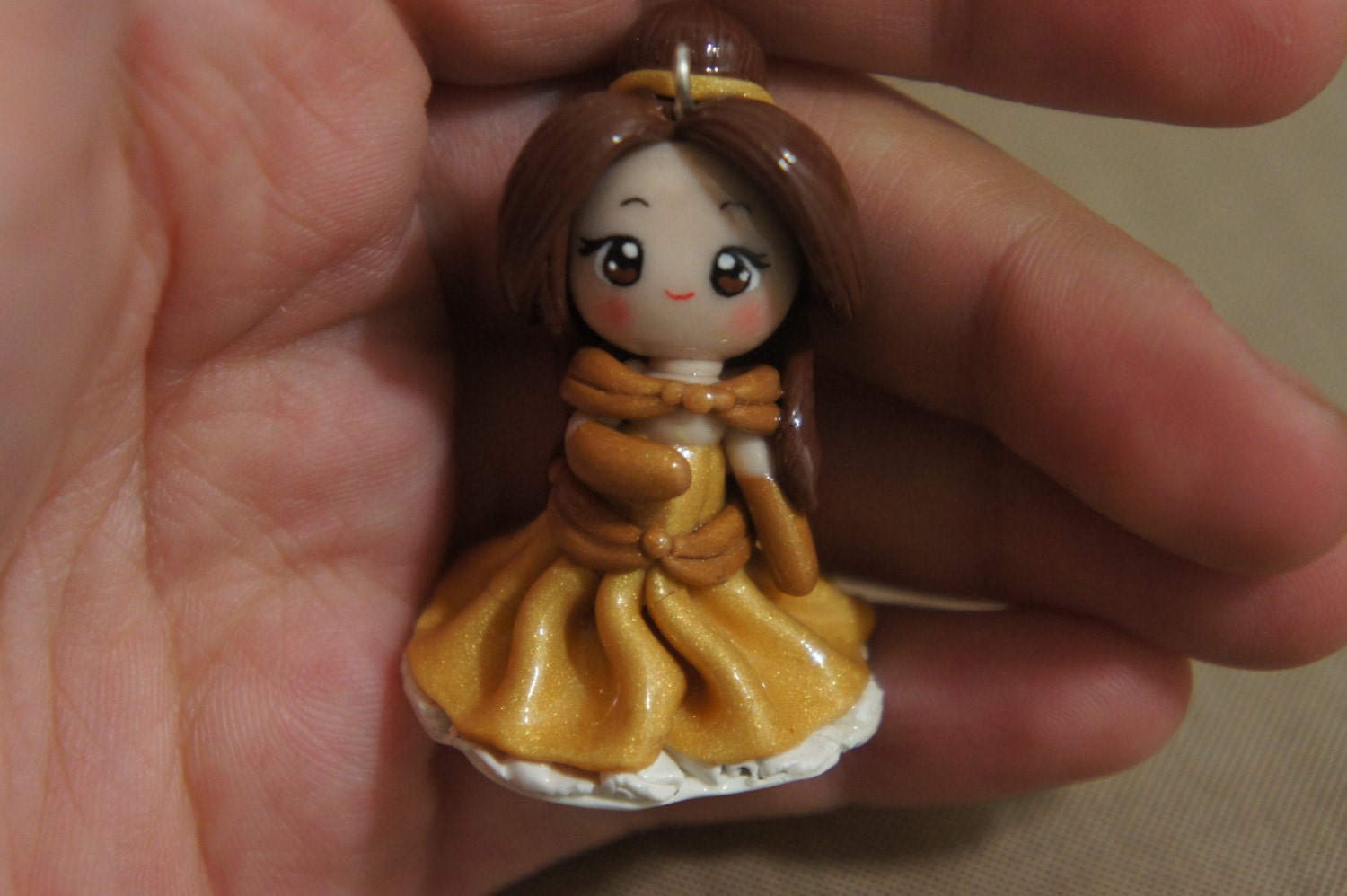Belle Chibi Polymer Clay Charm