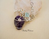 Silver Tumbled Amethyst Necklace